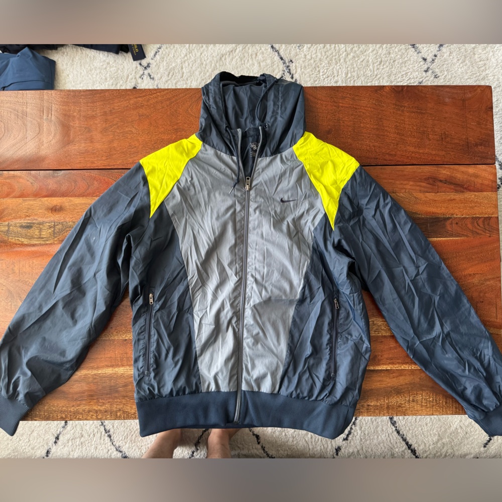 Nike Gray and Yellow Windbreaker Jacket